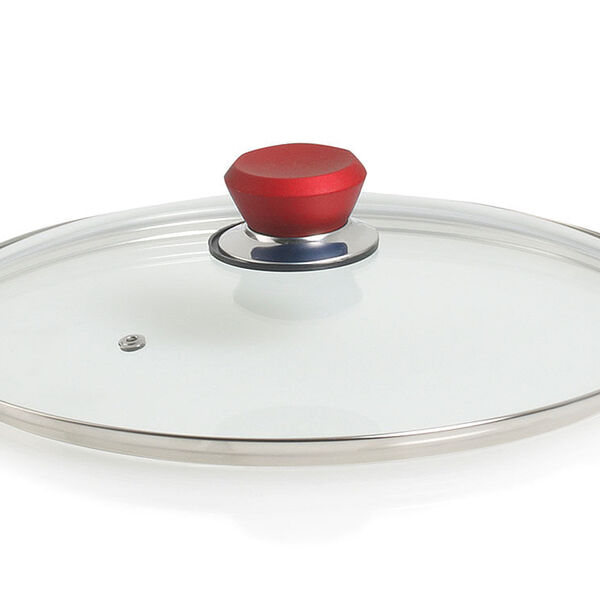 Tampa De Vidro Polishop - 16cm - Vermelha |  16cm Polishop